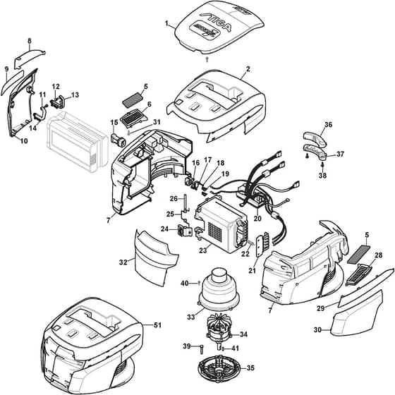 MODEL-1 - 2018-2019 - 291523008/ST1 - Stiga Rotary Mower Electric Motor Diagram