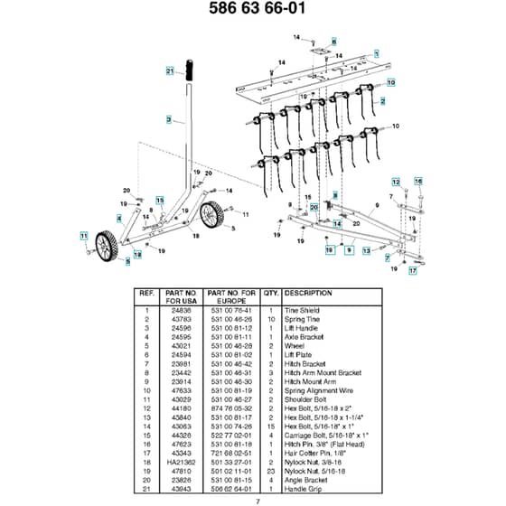 McCulloch Moss Rake - 2014-10 - Main Assy Parts Diagram
