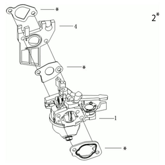 MOTORE K800H - Oleo-Mac Tiller Carburettor Diagram
