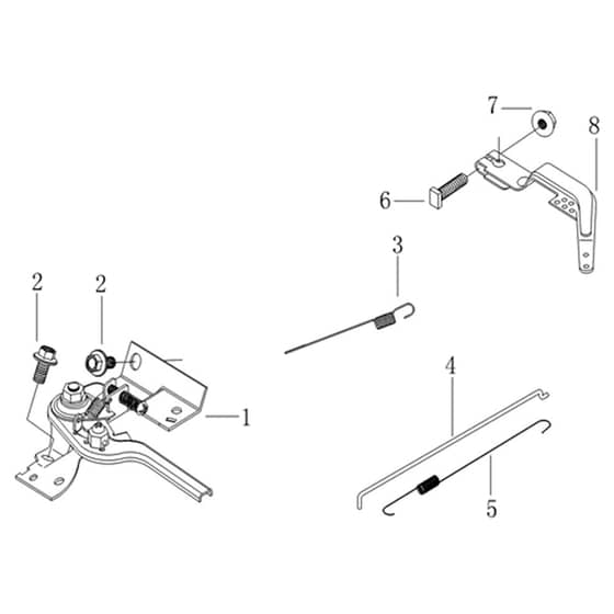 MOTORE K800H - Oleo-Mac Tiller Controls Diagram