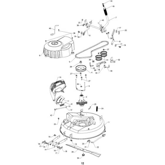 McCulloch MOWCART66 - 96021000900 - 2010-08 - Mower Deck - Cutting Deck Parts Diagram