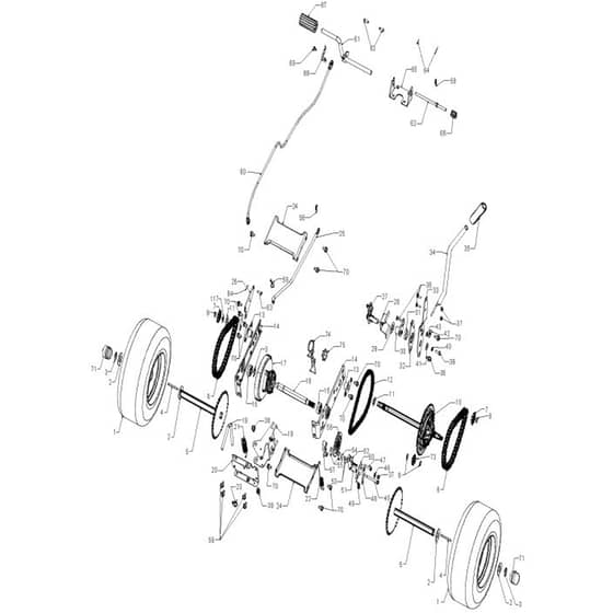 McCulloch MOWCART66 - 96021000901 - 2010-12 - Drive Parts Diagram