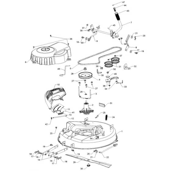 McCulloch MOWCART66 - 96021000901 - 2010-12 - Mower Deck - Cutting Deck Parts Diagram