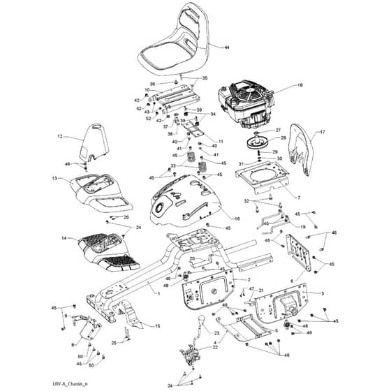 McCulloch MOWCART 66 - 96021000905 - 2013-06 - Chassis & Enclosures Parts Diagram