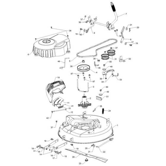 McCulloch MOWCART 66 - 96021000906 - 2014-07 - Mower Deck - Cutting Deck Parts Diagram