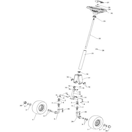 McCulloch MOWCART 66 - 96021000906 - 2014-07 - Steering Parts Diagram