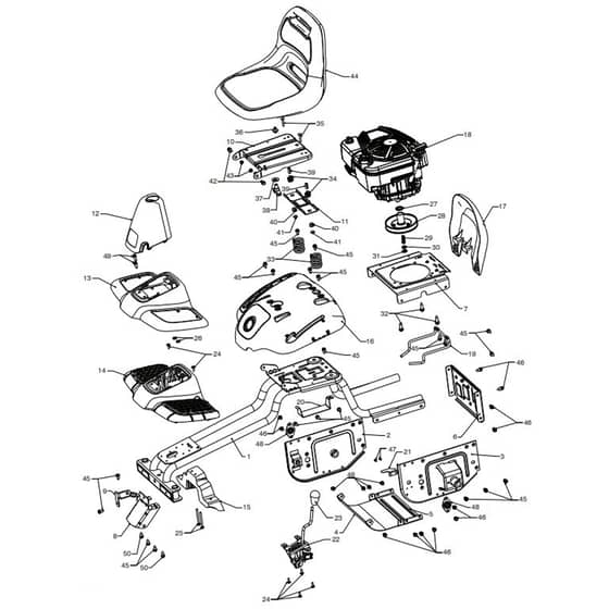 McCulloch MOWCART - 96021000800 - 2010-12 - Chassis & Enclosures Parts Diagram