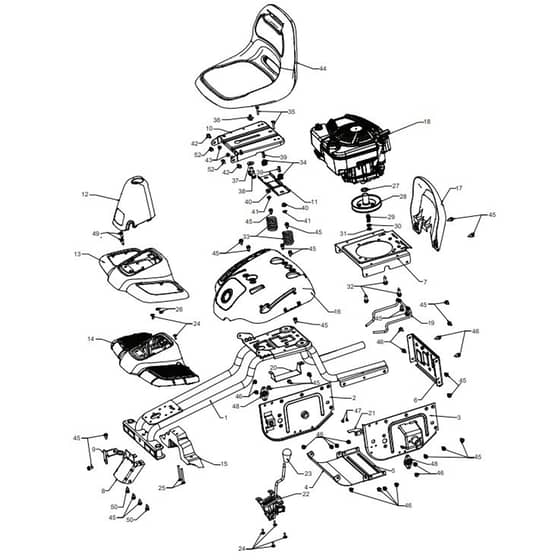 McCulloch MOWCART - 96021000802 - 2012-01 - Chassis & Enclosures Parts Diagram