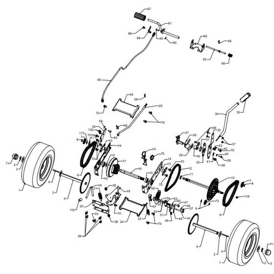 McCulloch MOWCART - 96021000802 - 2012-01 - Drive Parts Diagram