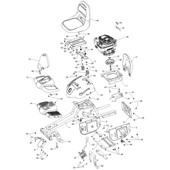 McCulloch MOWCART - 96021001200 - 2010-12 - Chassis & Enclosures Parts Diagram