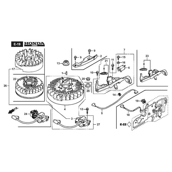 MP1 504 S-H - 2015-2016 - 294506033/15 - Castel Garden Rotary Mower Flywheel - GCV160A0 S4 LE SD Diagram