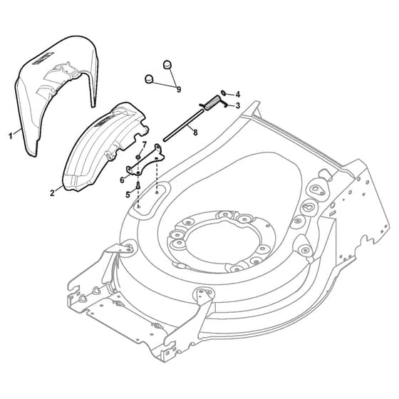 MP1 504 SQ-B - 2015-2022 - 294506823/15 - Castel Garden Rotary Mower Ejection Guard Diagram