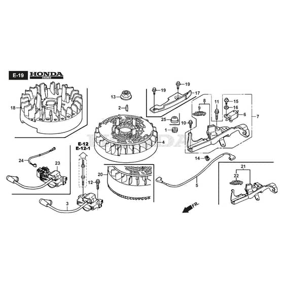 MP1 554 WSQ-H - 2015-2019 - 294556833/15 - Castel Garden Rotary Mower Flywheel/Ignition Coil - GCV190A S4 LE SD Diagram