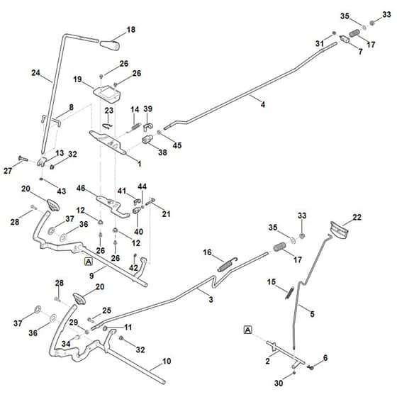 Viking MR4082.0 - Brake And Gearbox Control - Parts Diagram