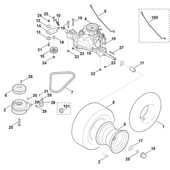 Viking MR4082.0 - Gearbox, Rear Wheel - Parts Diagram