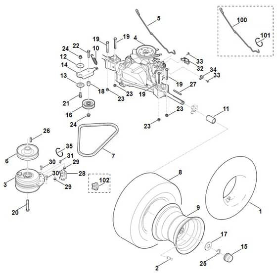 Viking MR4082.1 - Gearbox, Rear Wheel - Parts Diagram