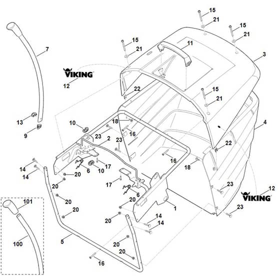 Viking MR4082.1 - Grass Catcher Bag - Parts Diagram