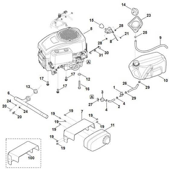 Viking MR4082.2 - Engine, Tank - Parts Diagram