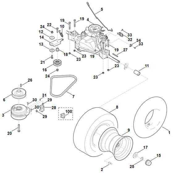 Viking MR4082.2 - Gearbox, Rear Wheel - Parts Diagram