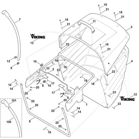 Viking MR4082.2 - Grass Catcher Bag - Parts Diagram