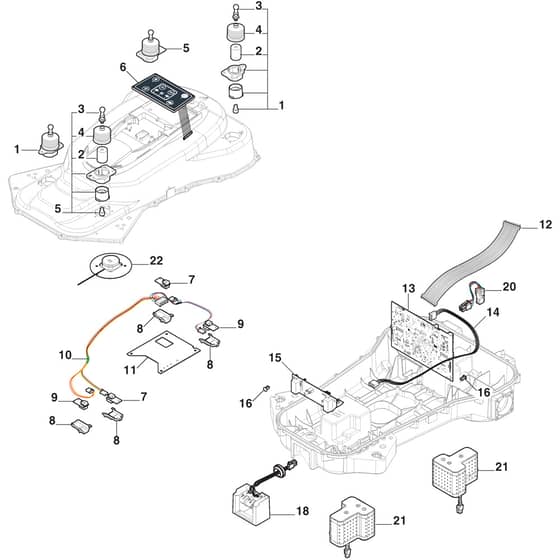 MR 5000 - 2024-2025 - 2R9106023/M24 - Mountfield Robot Mower Electrical Parts: Boards, Sensors And Displays Diagram