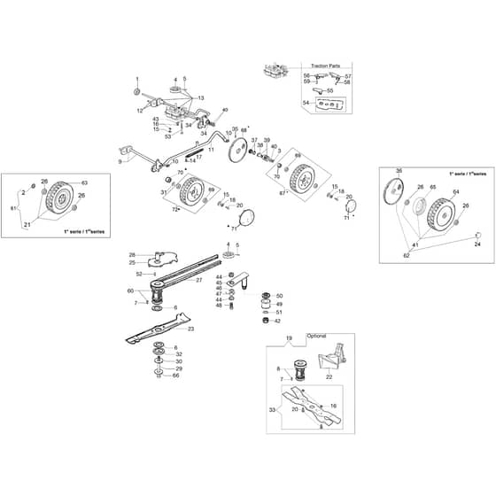 MR 55 TBI EURO 5 -  - Efco Rotary Mower Axle assy (From March 13) Diagram