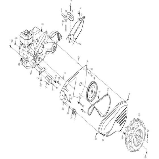 McCulloch MRT6 - 96091000604 - 2010-03 - Mainframe, Left Side Parts Diagram