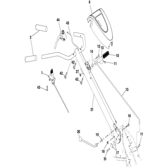 McCulloch MRT6 - 96091002101 - 2011-09 - Handle Parts Diagram