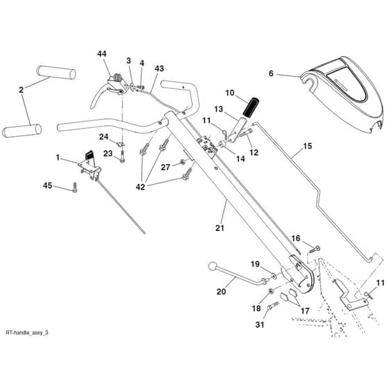 McCulloch MRT6 - 96091003500 - 2017-09 - Handle Parts Diagram