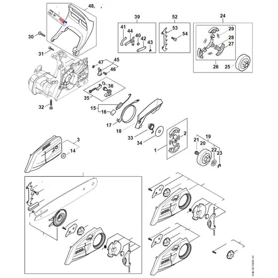 Stihl MS162 - Clutch - Chain Brake - Parts Diagram