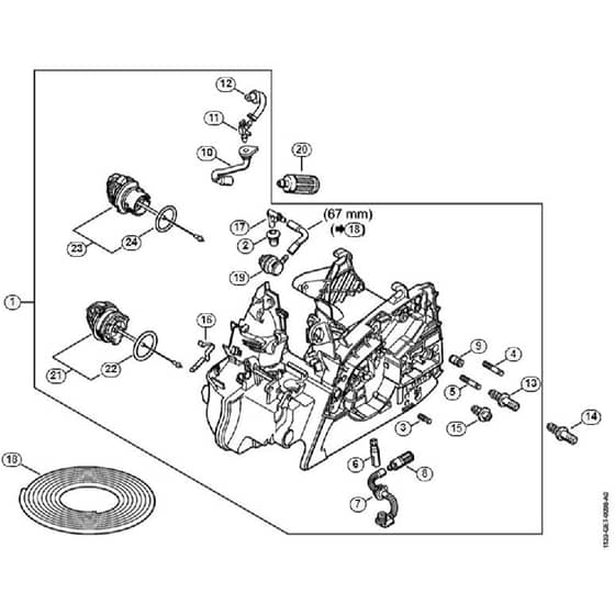 Genuine Stihl MS171 C-BE / A - Motor housing
