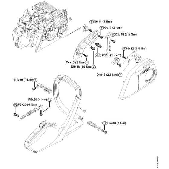Genuine Stihl MS171 C-BE / R - Tightening torques