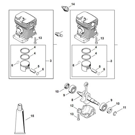Stihl MS180 C-BE - Cylinder - Parts Diagram