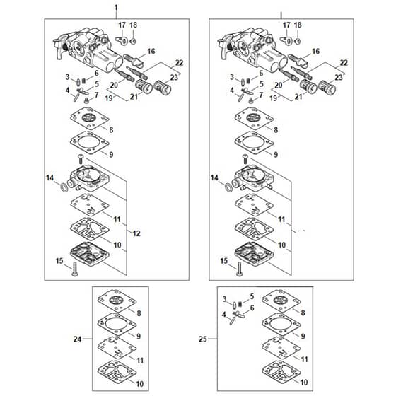 Stihl MS182 - Carburettor Parts - Parts Diagram