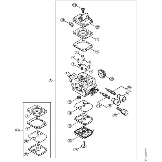 Genuine Stihl MS193 TC-E / J – Carburetor 1137/20