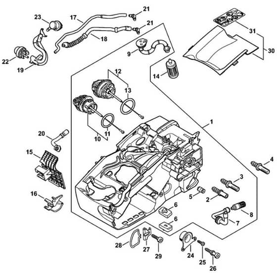 Genuine Stihl MS194 T / B - Motor housing