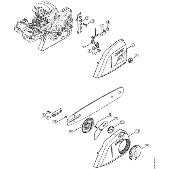 Genuine Stihl MS231 C-BE / F - Chain Tensioner, Chain Sprocket Cover