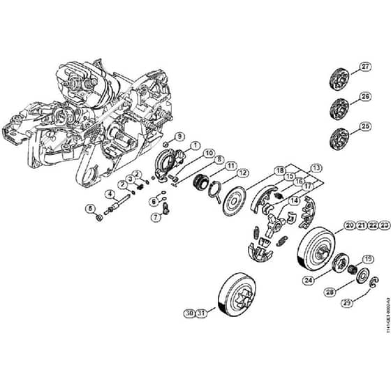 Genuine Stihl MS261 / C - Oil pump, Clutch