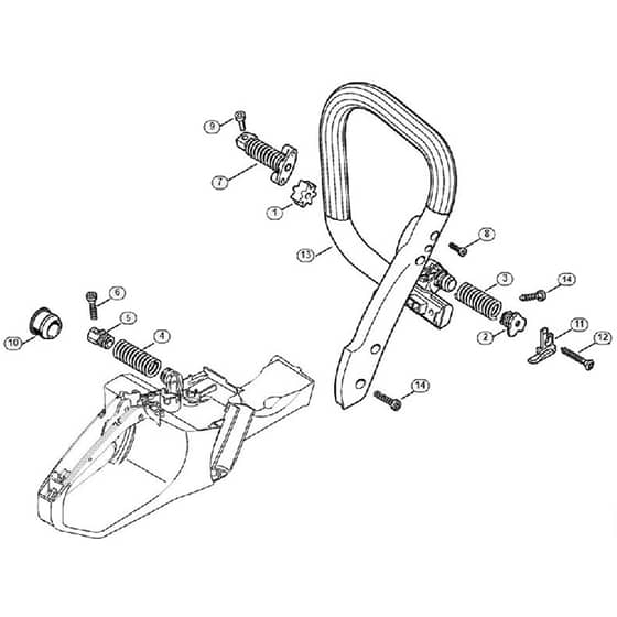 Genuine Stihl MS311 / H - AV system, Handlebar