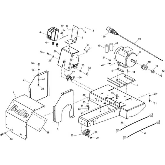 Belle MS 500 Bench Saw - Electric Motor