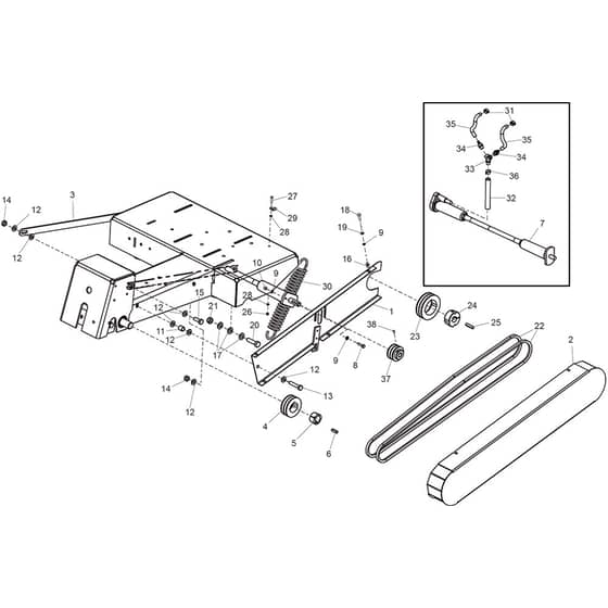 Belle MS 500 Bench Saw - Pulley & Belt Guard