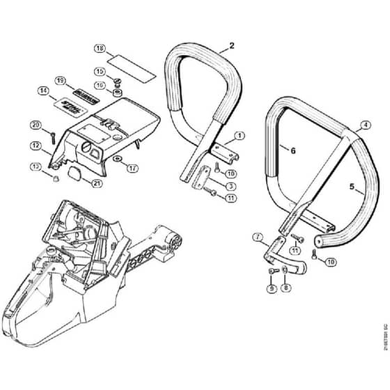 Genuine Stihl MS880 / N - Handlebar, Shroud