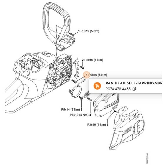 Stihl MSA160 C-B - Tightening Torques 02 - Parts Diagram