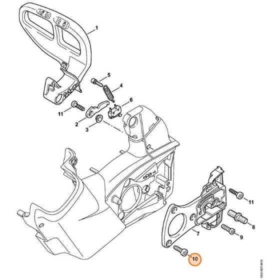Stihl MSA160 T - Hand Guard - Chain Brake - Parts Diagram