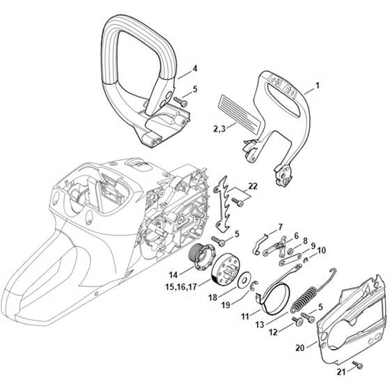 Stihl MSA200 C-B - Hand Guard - Chain Brake - Parts Diagram