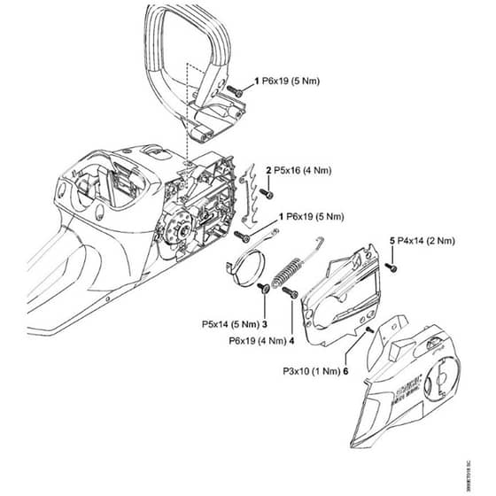 Stihl MSA200 C-B - Tightening Torques 02 - Parts Diagram