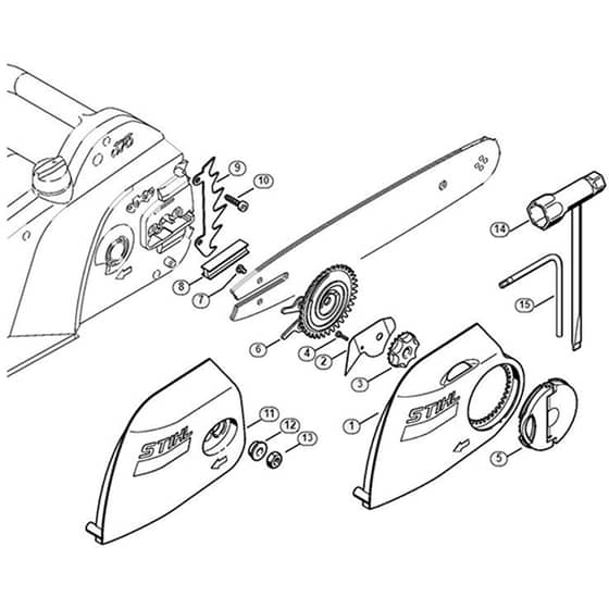 Genuine Stihl MSE140 C-BQ / F - Chain sprocket cover, Tools