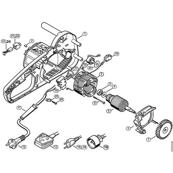 Genuine Stihl MSE160 C-Q / A - Electric motor MSE 160 C