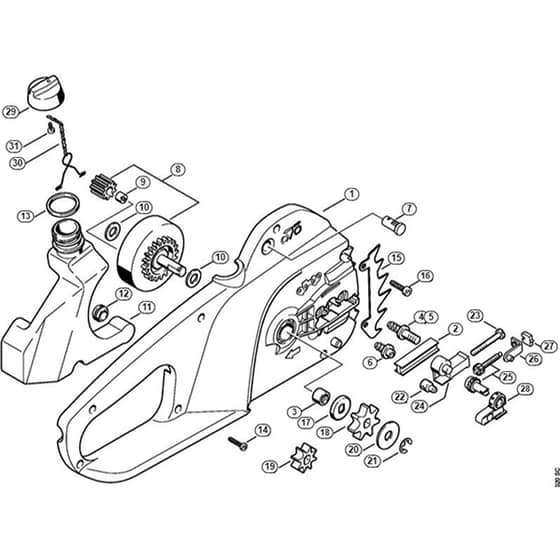 Genuine Stihl MSE160 C-Q / D - Handle housing