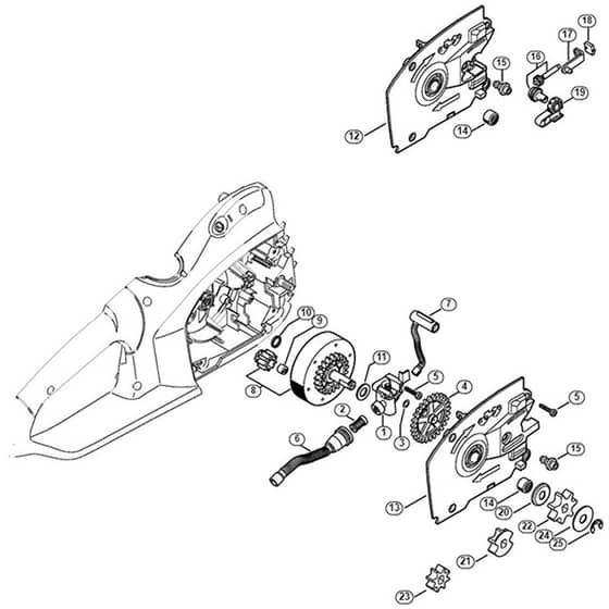 Genuine Stihl MSE170 C-BQ / E - Oil pump, Chain sprocket